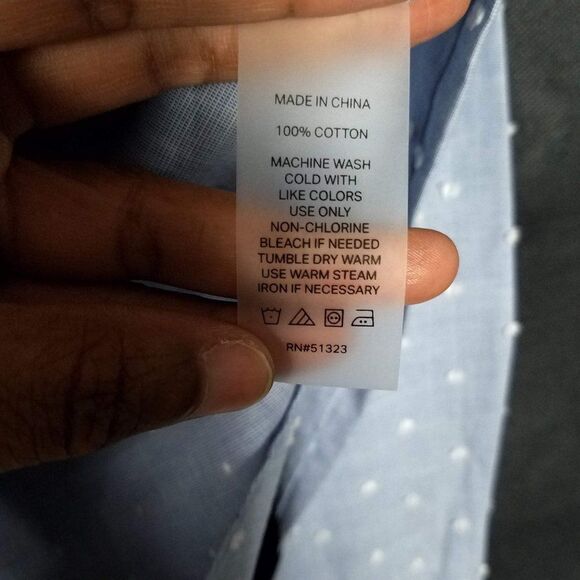 Court & Rowe Blue Swiss Dot Crochet Lace Collar Blouse - Picture 8 of 9